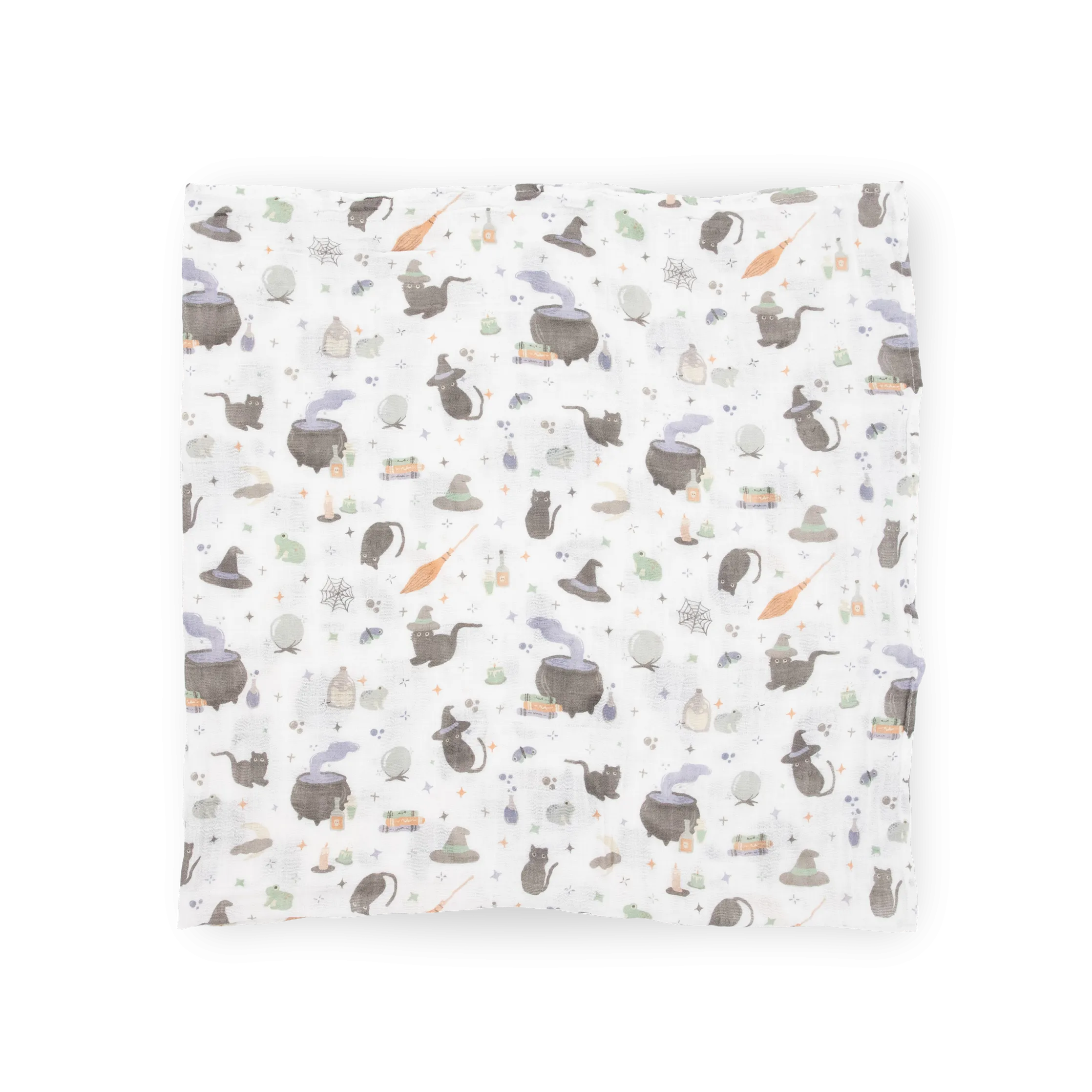 Cotton Muslin Swaddle Blanket - Cats and Cauldrons