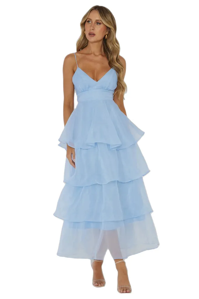 Elegant Deep V-Neck Backless Maxi Dress - Perfect for Vacation and Leisure