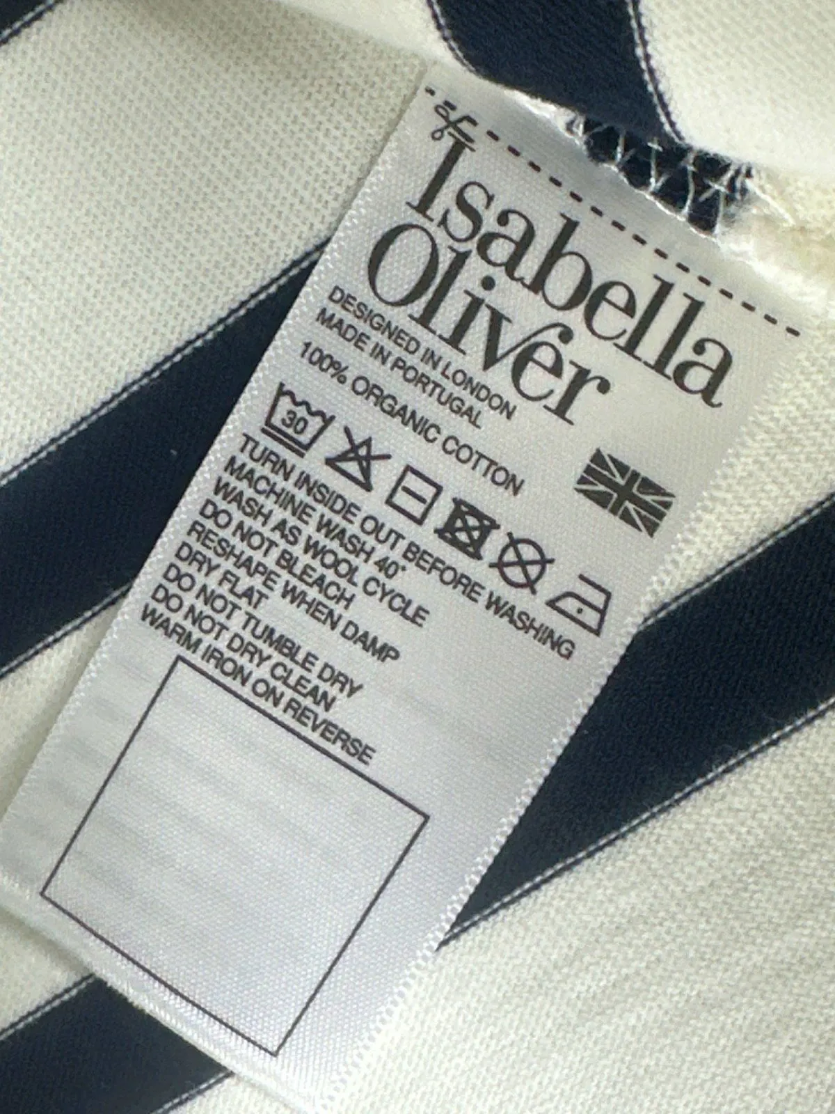 Isabella Oliver Classic Navy and White Breton Stripe Arden Maternity Top UK 12