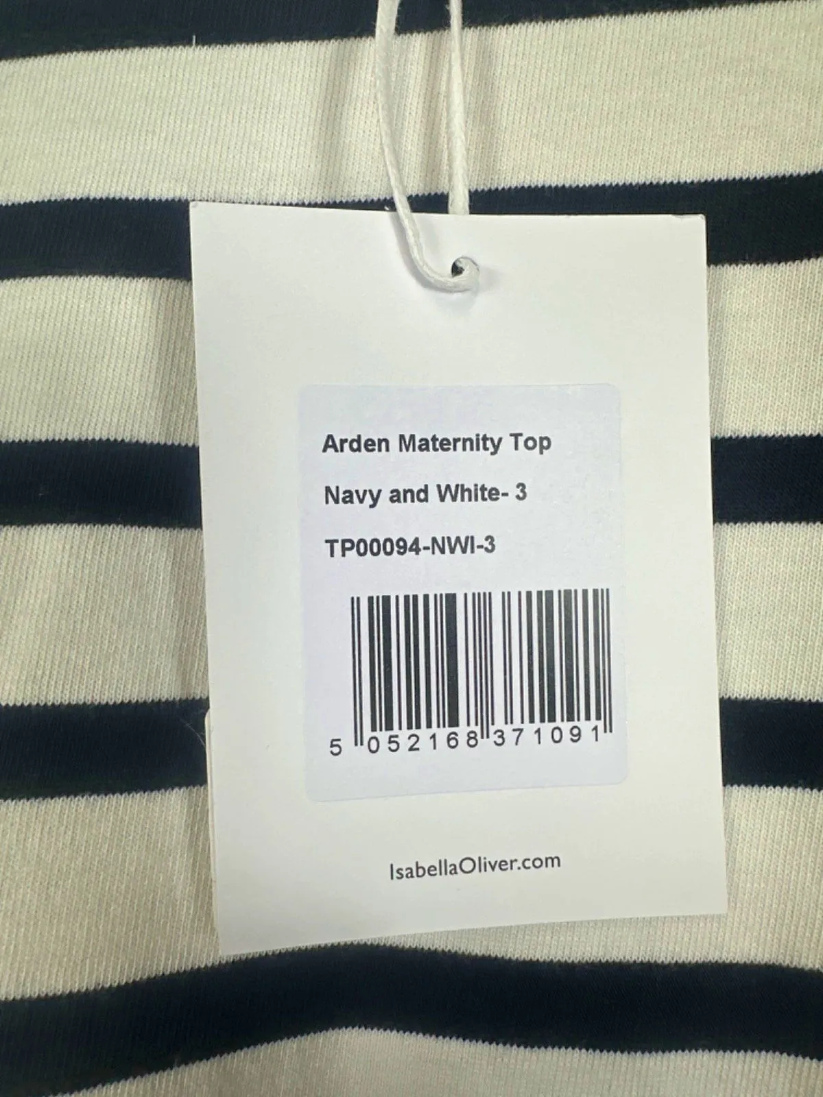 Isabella Oliver Classic Navy and White Breton Stripe Arden Maternity Top UK 12