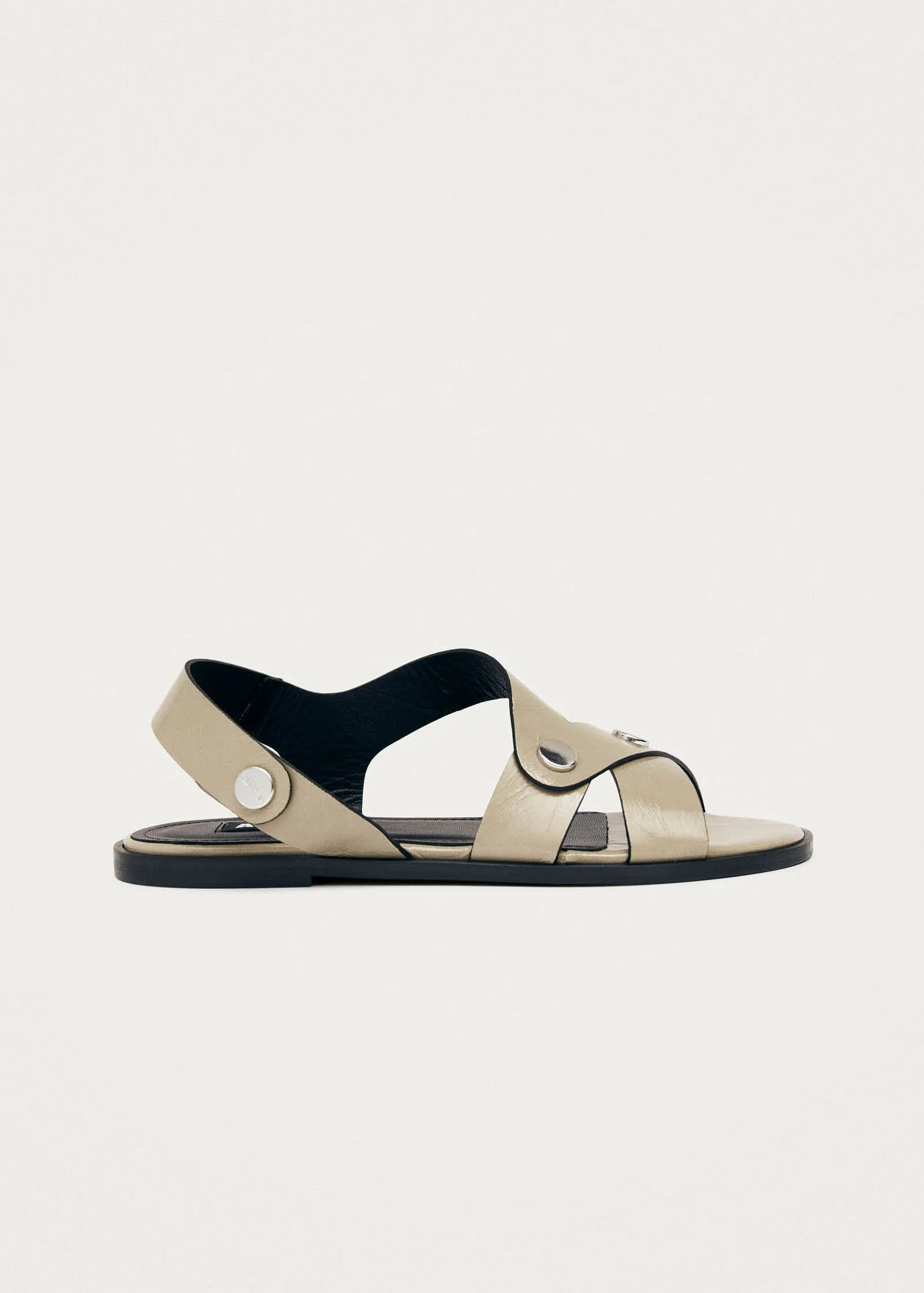 Mindy Onix Stone Beige Leather Sandals
