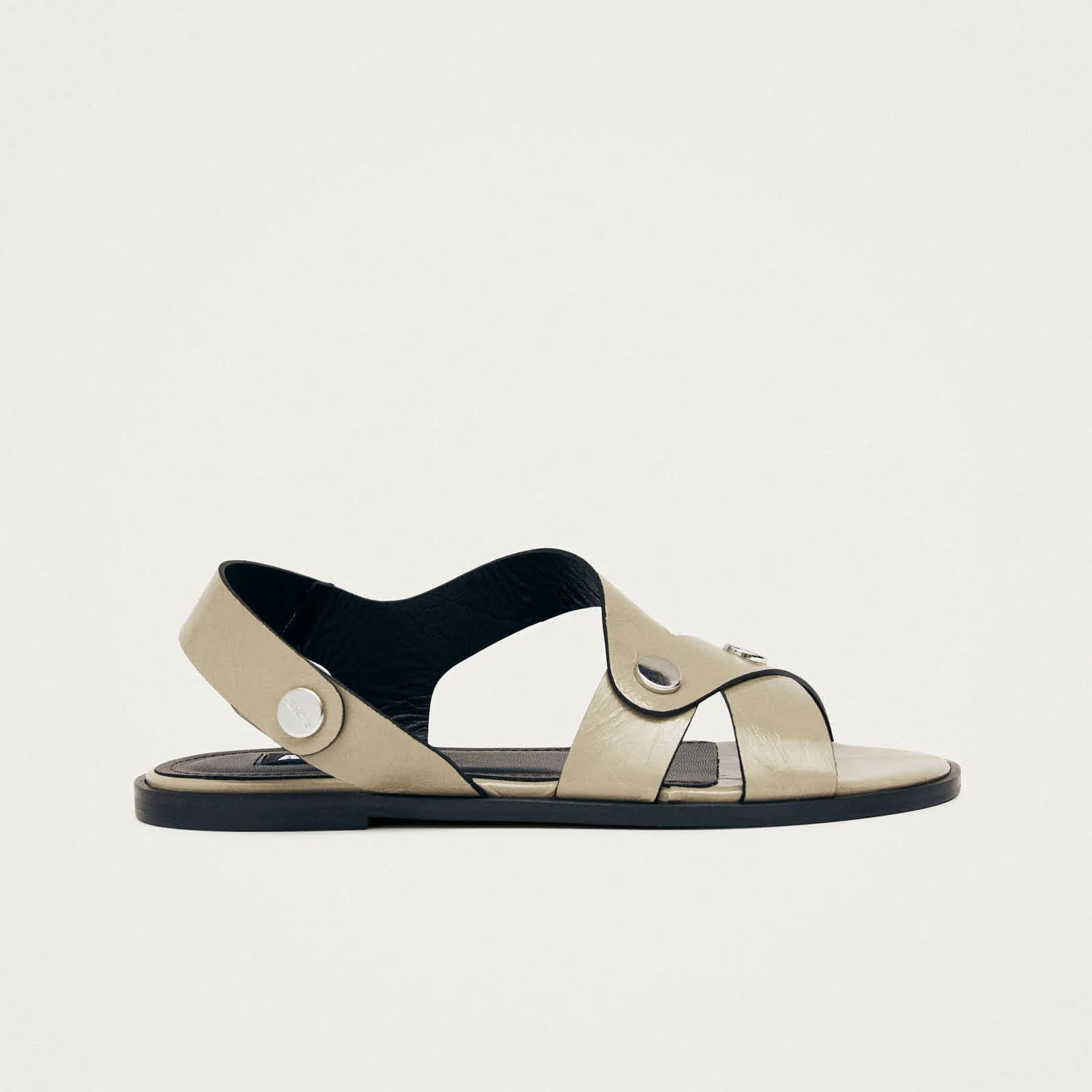 Mindy Onix Stone Beige Leather Sandals