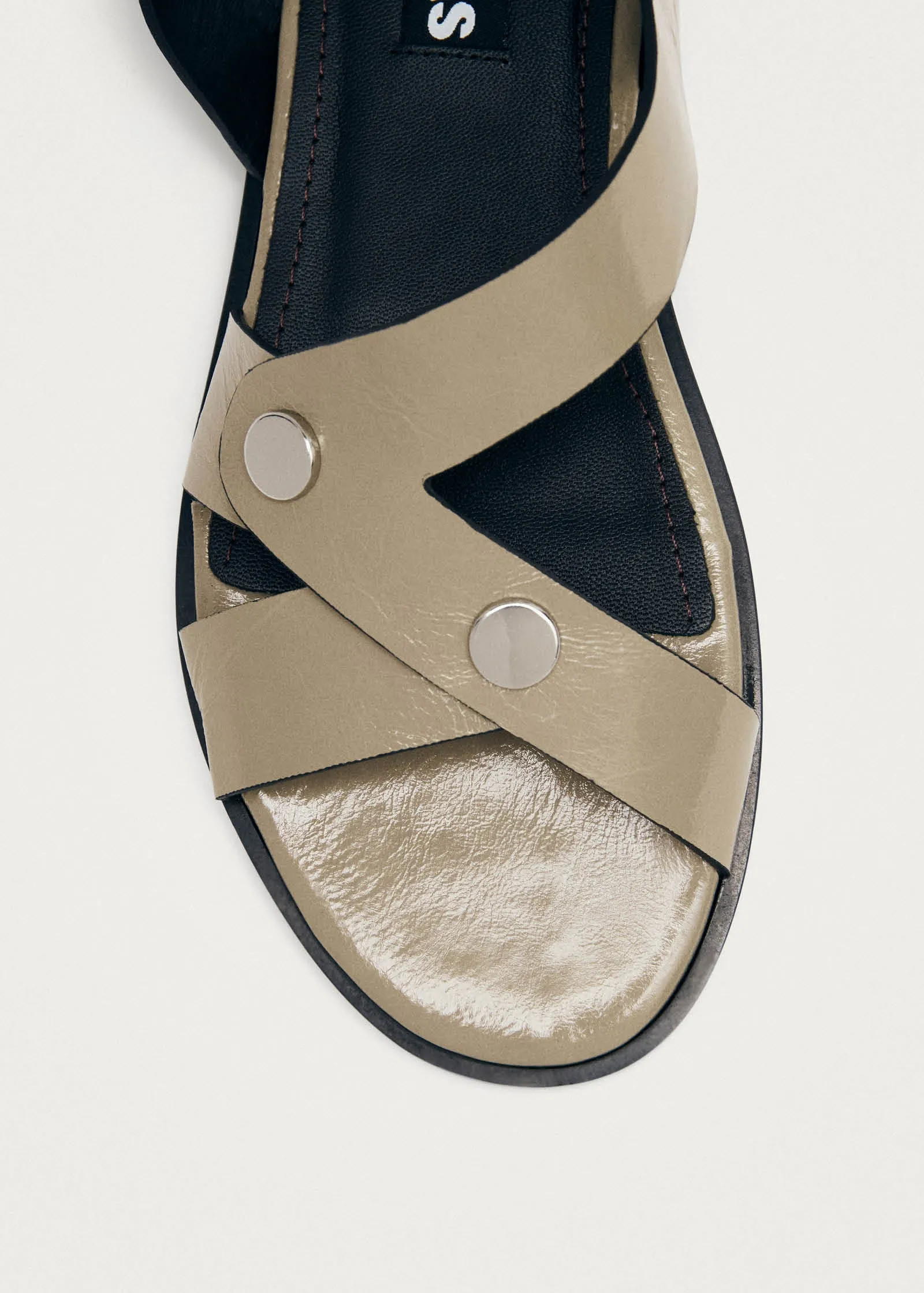 Mindy Onix Stone Beige Leather Sandals