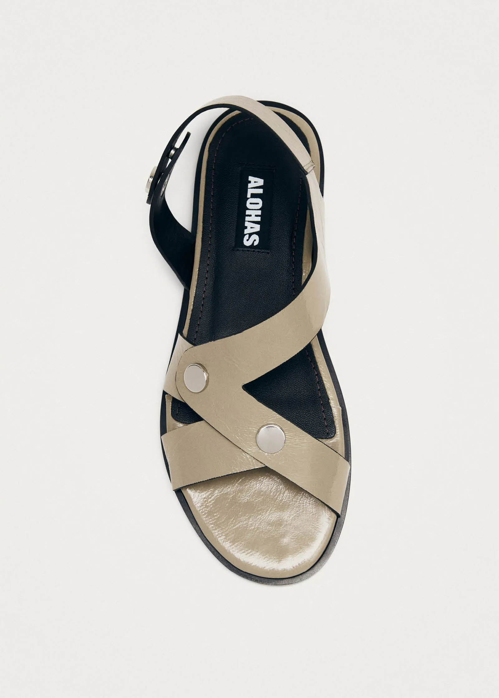 Mindy Onix Stone Beige Leather Sandals