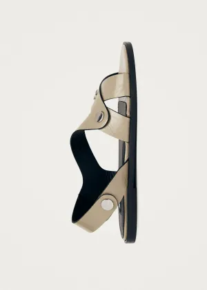 Mindy Onix Stone Beige Leather Sandals