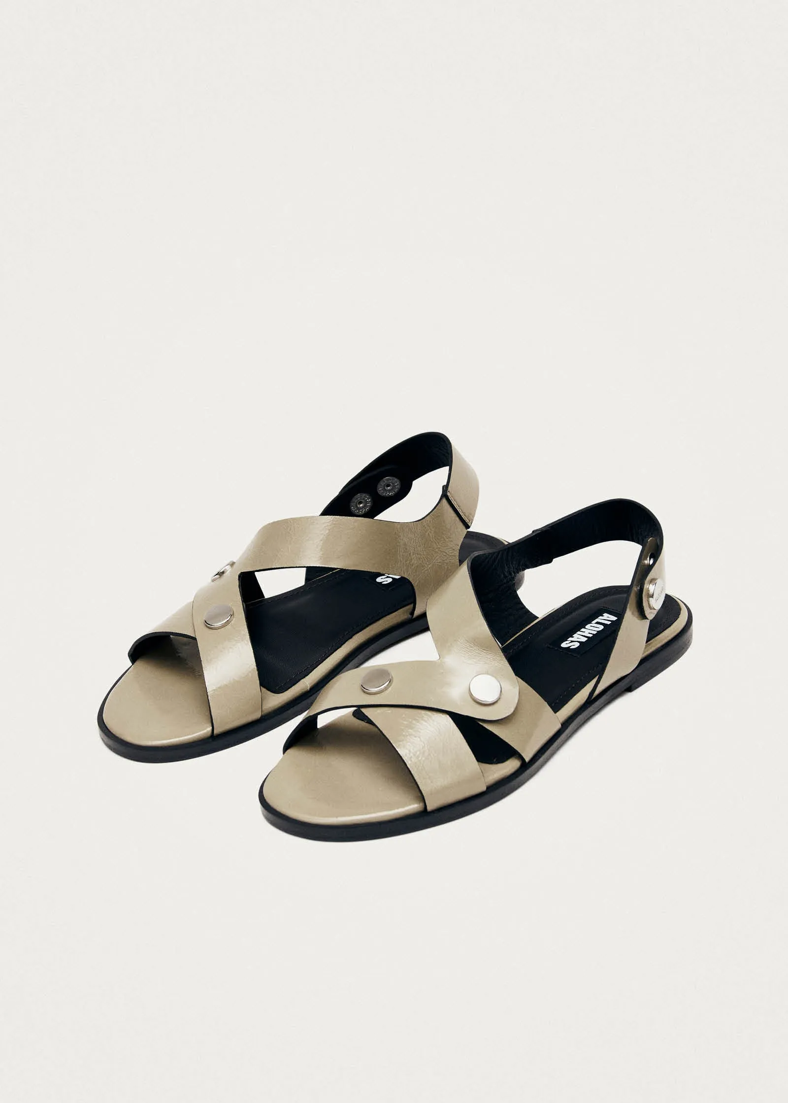 Mindy Onix Stone Beige Leather Sandals