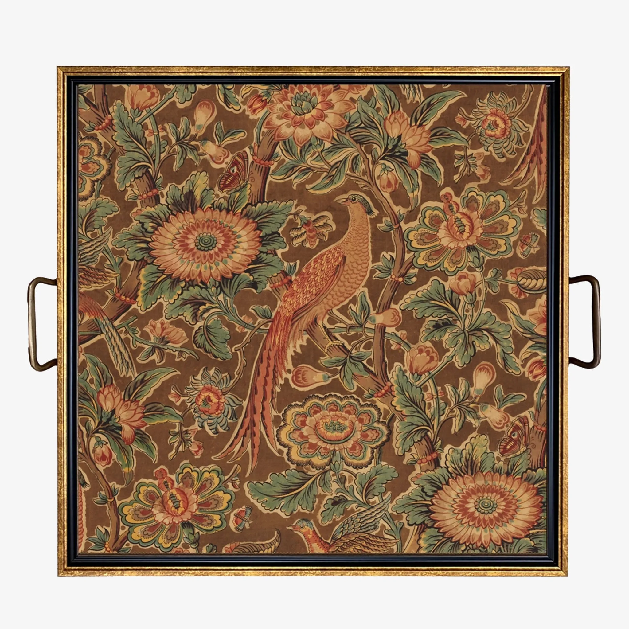 Pheasant and Flower Decorative Tray