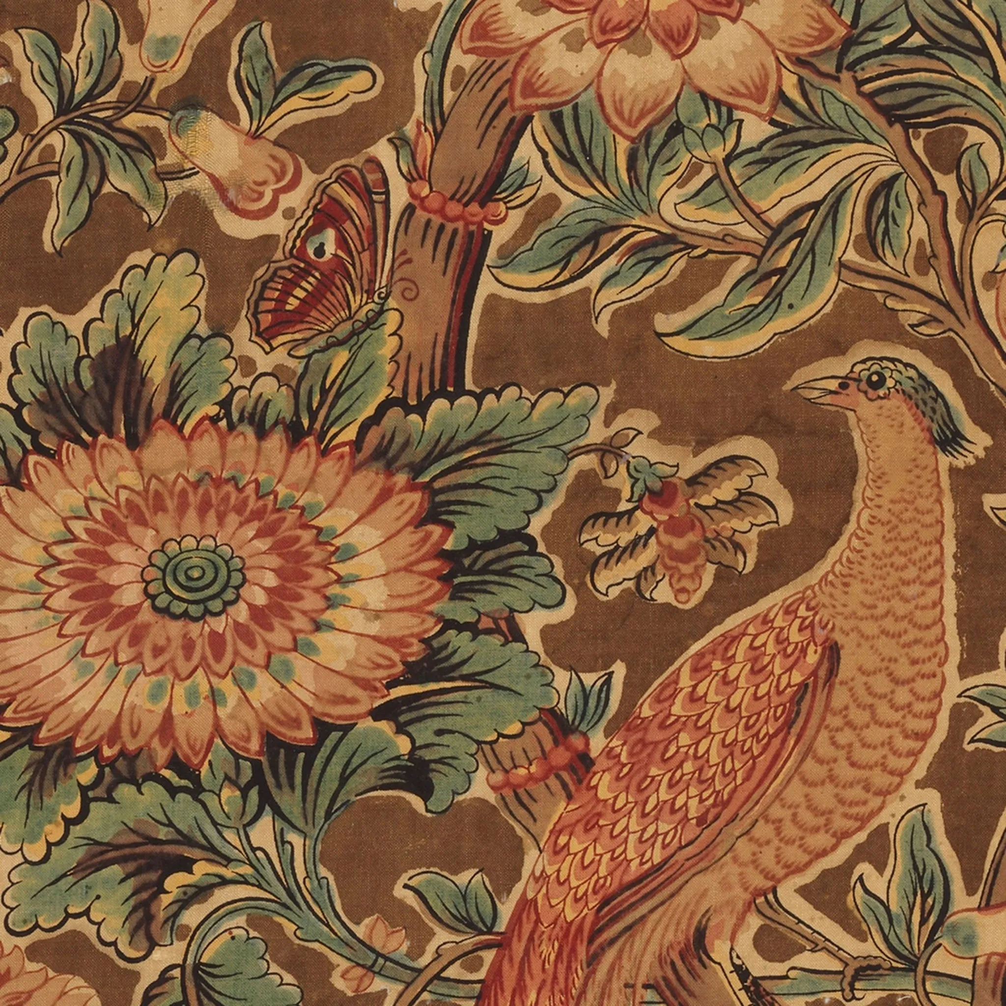 Pheasant and Flower Decorative Tray