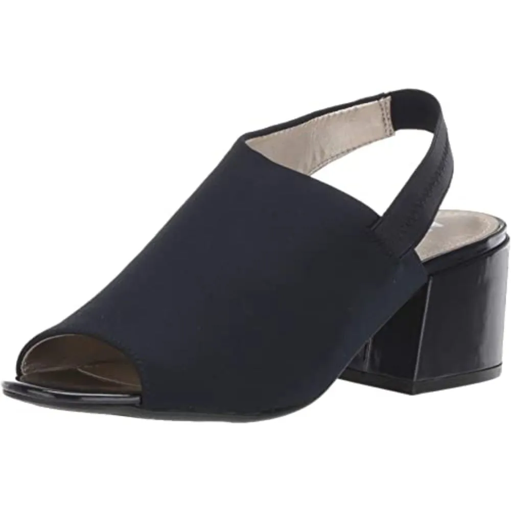 Samantha Navy Fabric Anne Klein Sandals
