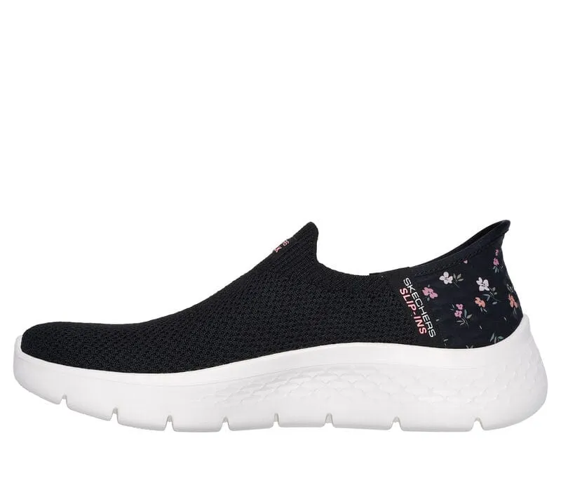 Skechers Women's Go Walk Flex Slip Ons- Black/ Pink