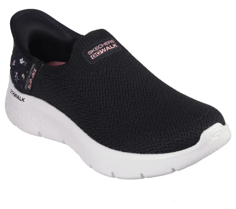 Skechers Women's Go Walk Flex Slip Ons- Black/ Pink