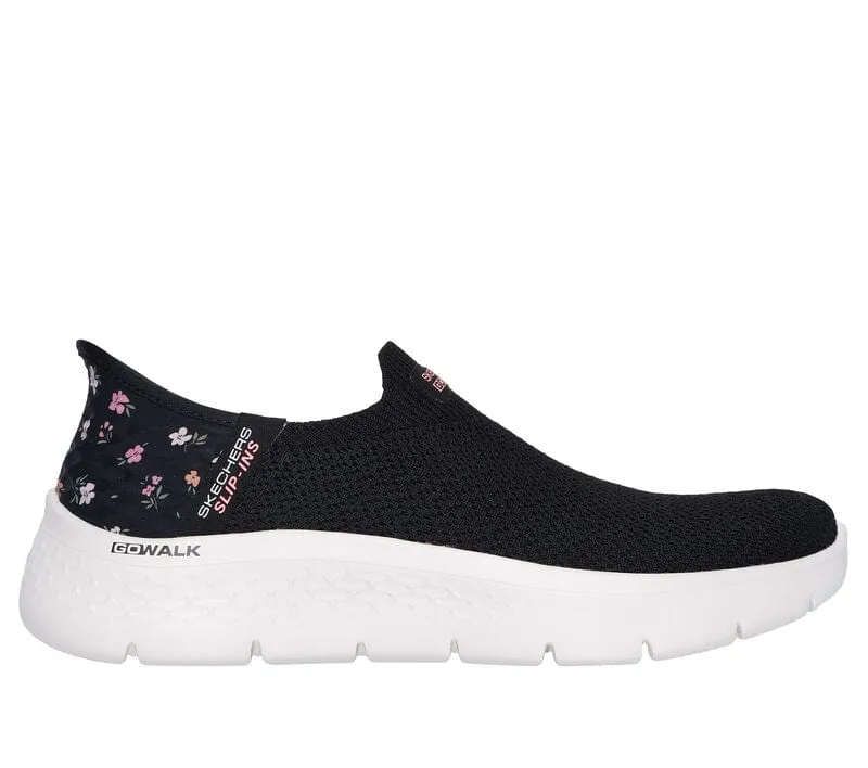 Skechers Women's Go Walk Flex Slip Ons- Black/ Pink