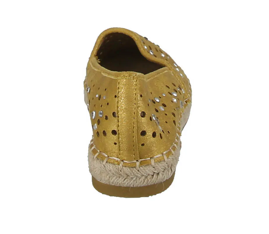 WOMAN'S SHOES MUSTARD GLITTER/PU SLIP ON TENNIS SNEAKER EXPO-10