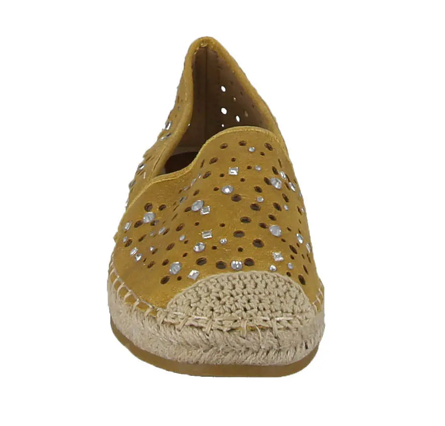 WOMAN'S SHOES MUSTARD GLITTER/PU SLIP ON TENNIS SNEAKER EXPO-10