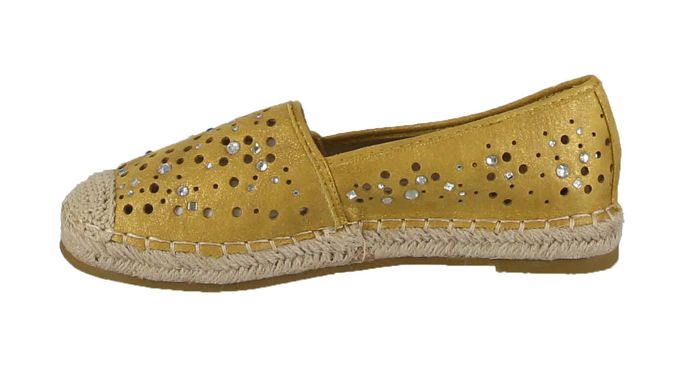 WOMAN'S SHOES MUSTARD GLITTER/PU SLIP ON TENNIS SNEAKER EXPO-10